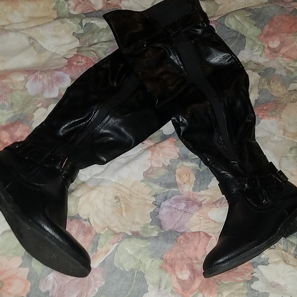 Black over-the-knee boots